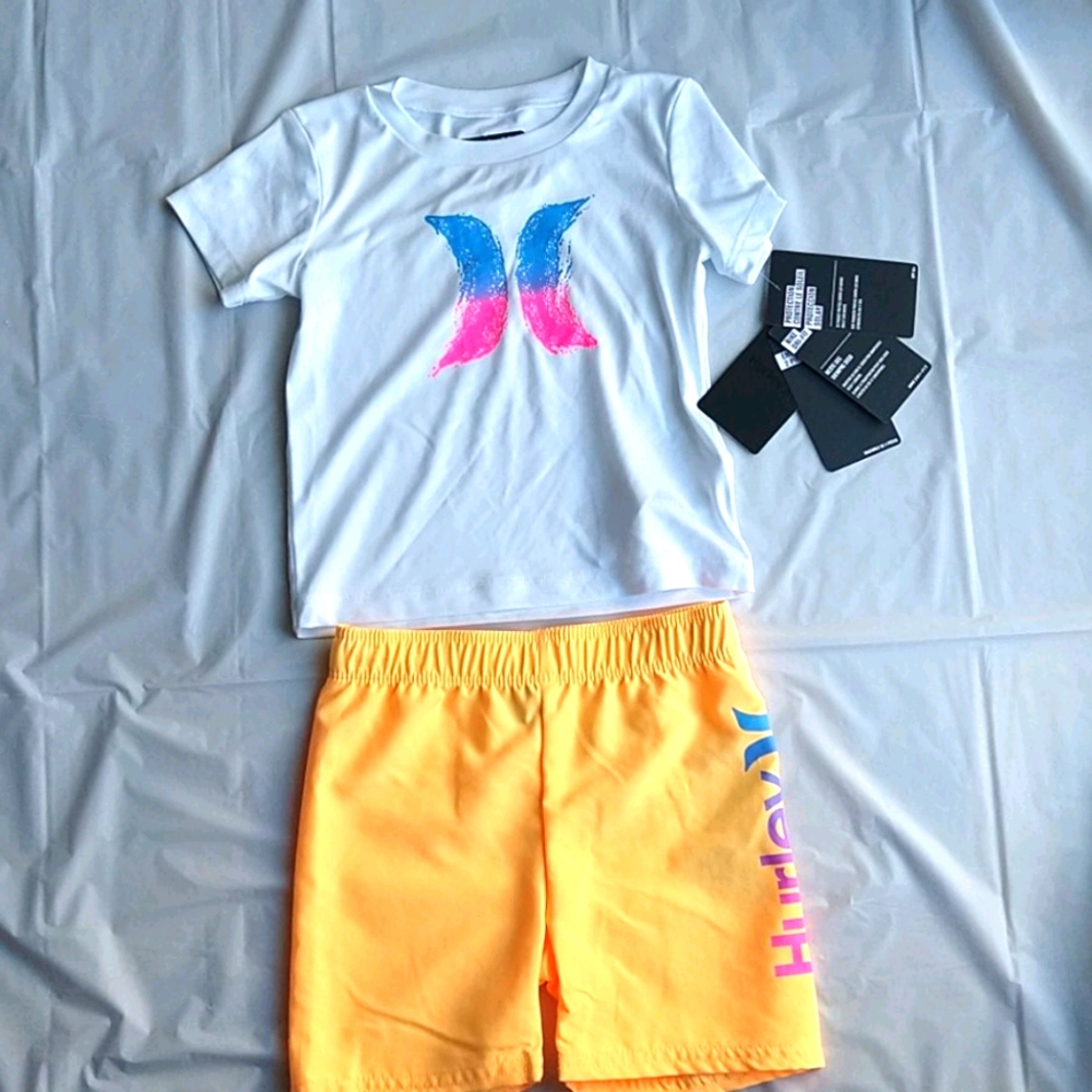 COPY - Hurley shorts and t-shirt set for girls, s…